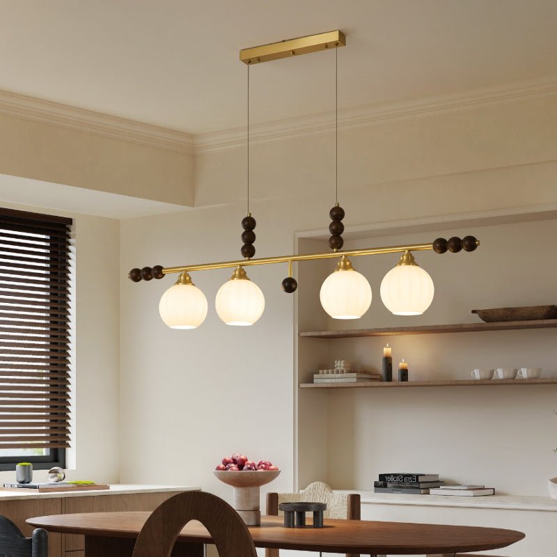Zerinen Premium Nordic Art Island Glass Wood Pendant Lamp-Neutral Decor
