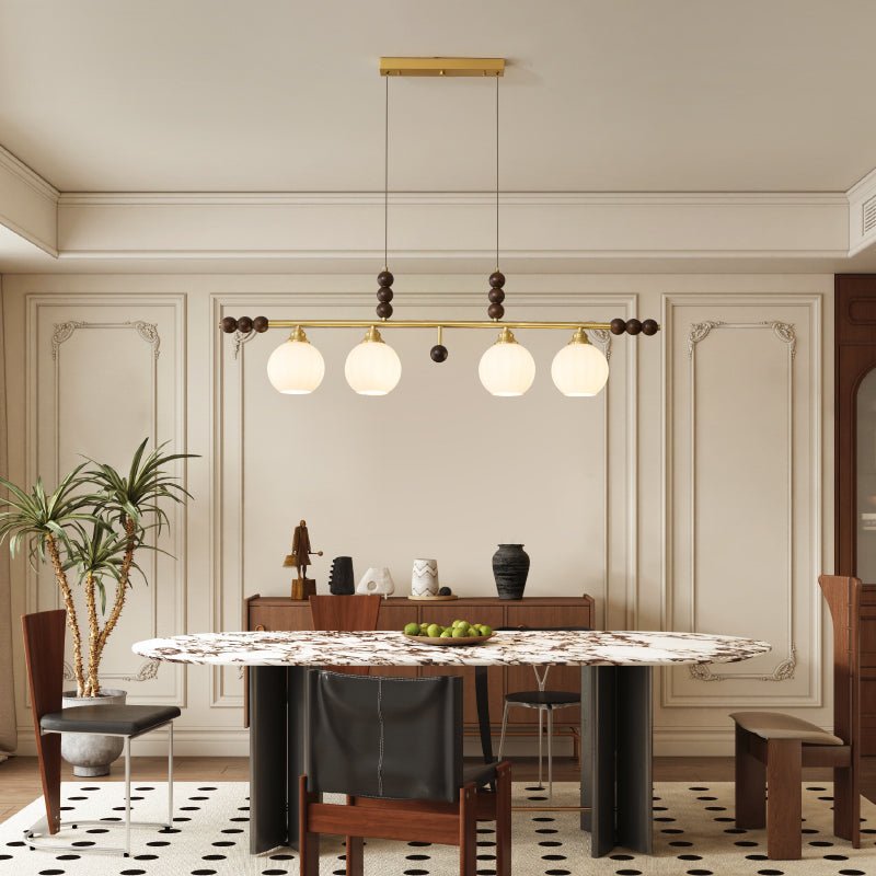 Zerinen Premium Nordic Art Island Glass Wood Pendant Lamp-Neutral Decor