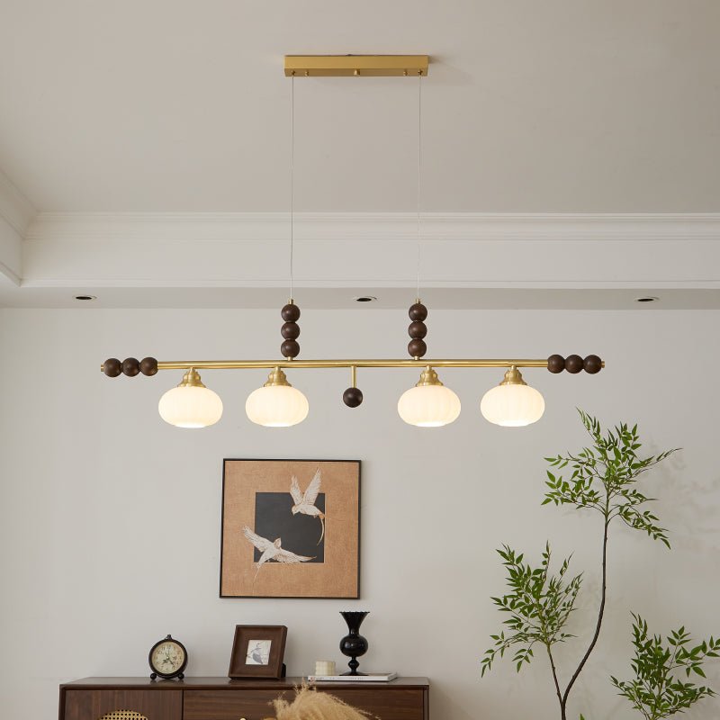 Zerinen Premium Nordic Art Island Glass Wood Pendant Lamp-Neutral Decor