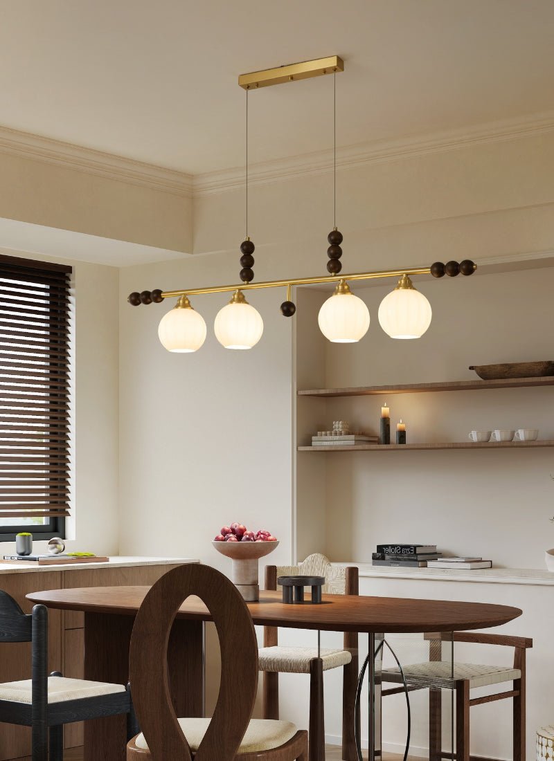 Zerinen Premium Nordic Art Island Glass Wood Pendant Lamp-Neutral Decor