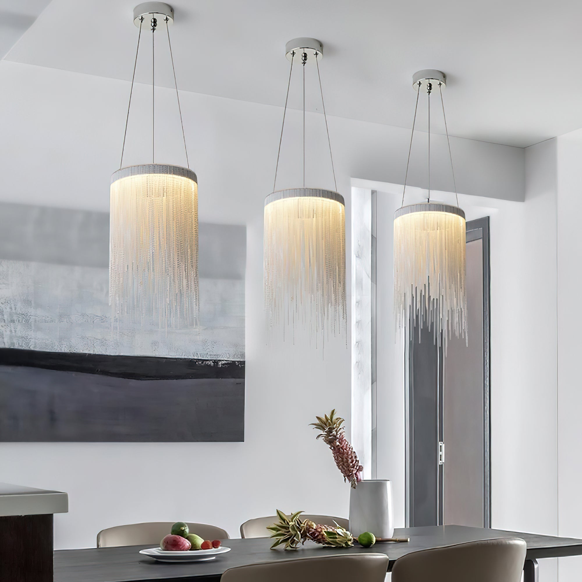 Arsoliel Postmodern Luxury Chain Tassel Pendant Light-Neutral Decor