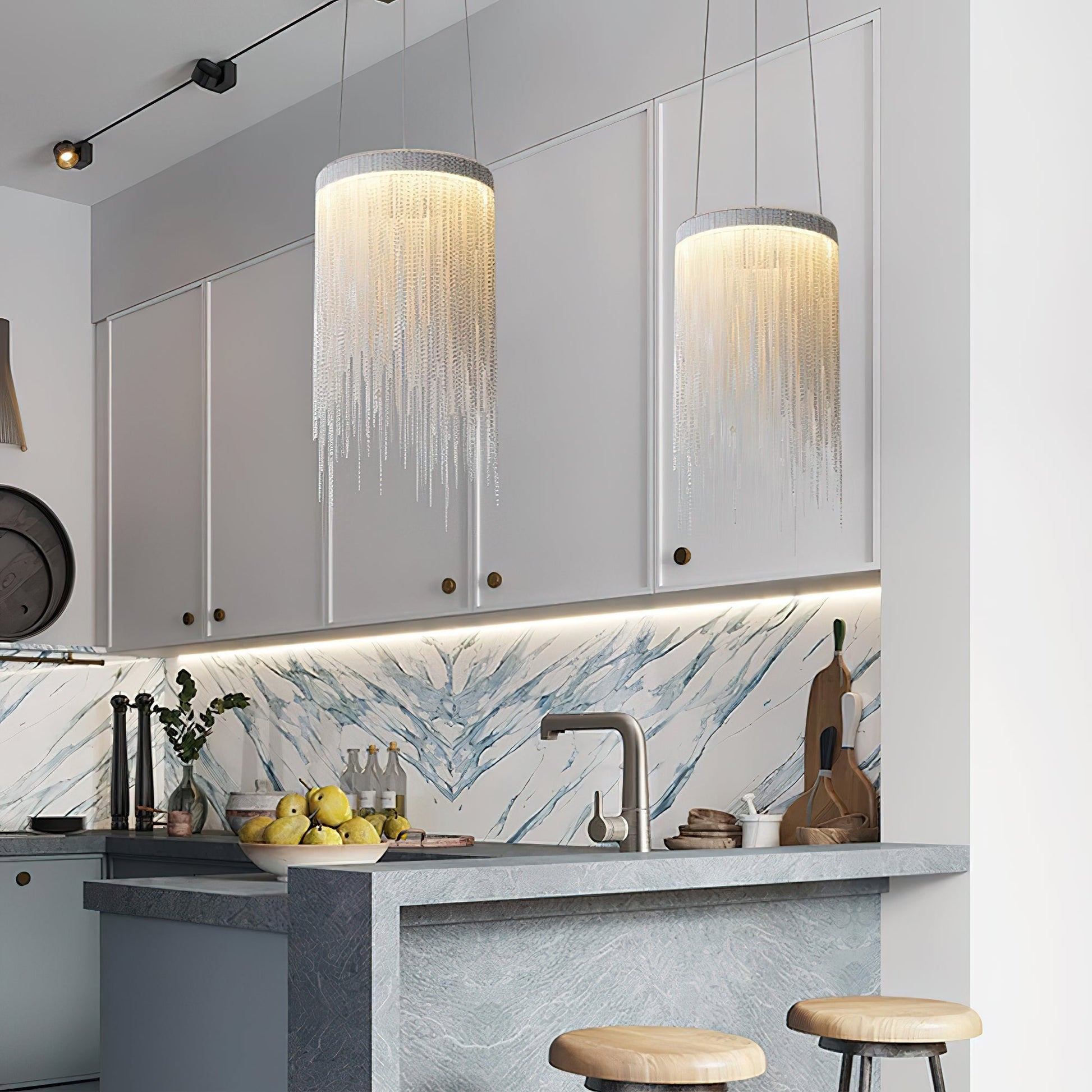 Arsoliel Postmodern Luxury Chain Tassel Pendant Light-Neutral Decor