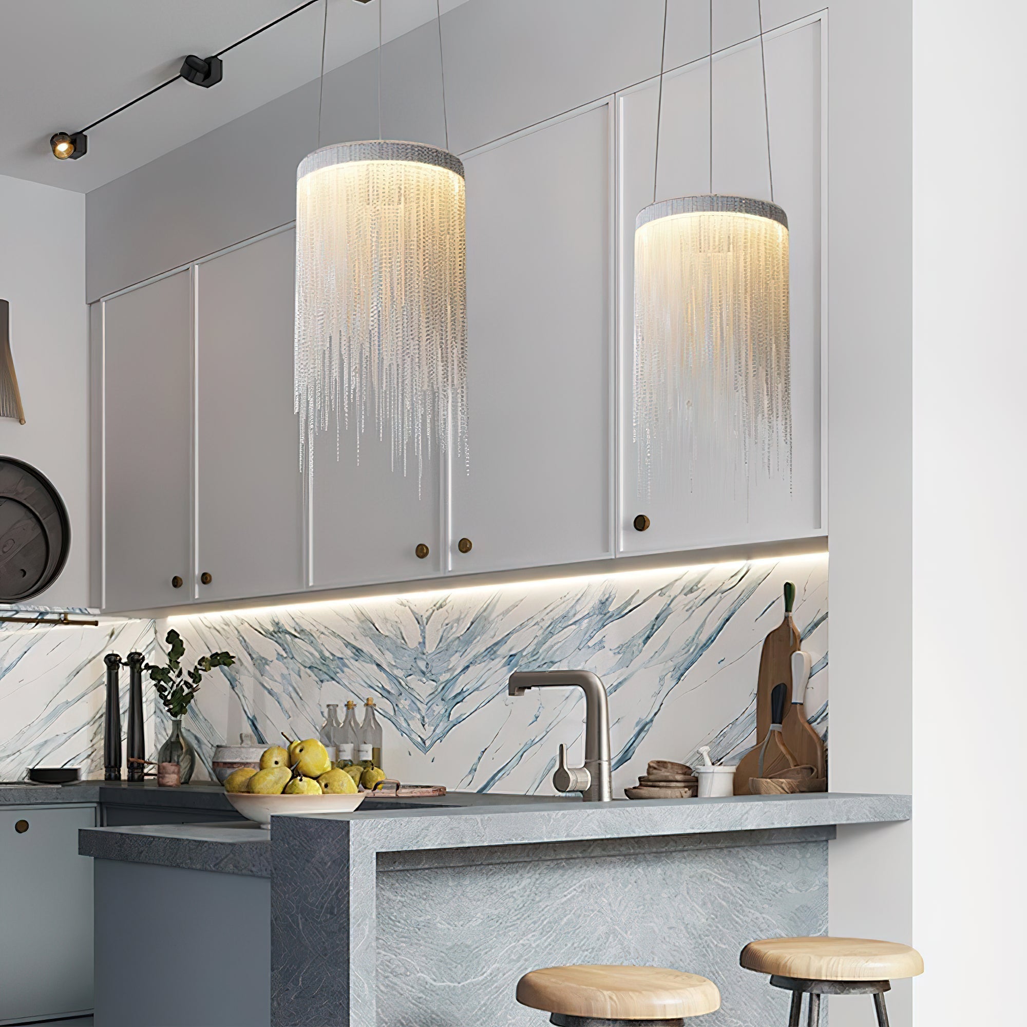 Arsoliel Postmodern Luxury Chain Tassel Pendant Light-Neutral Decor