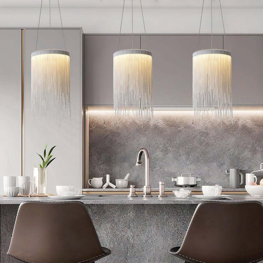 Arsoliel Postmodern Luxury Chain Tassel Pendant Light-Neutral Decor