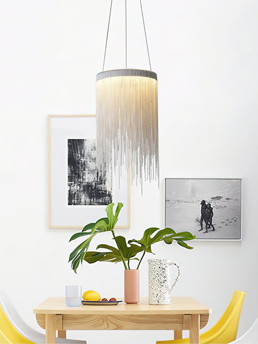 Arsoliel Postmodern Luxury Chain Tassel Pendant Light-Neutral Decor