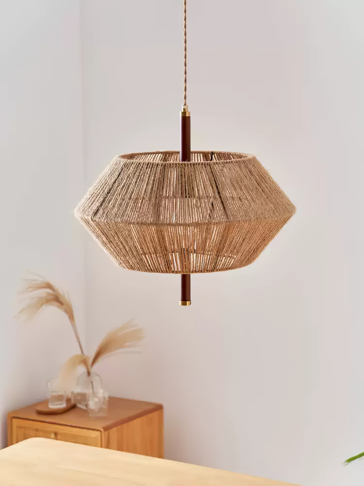 Rattan Vintage Rope Pendant Light-Neutral Decor