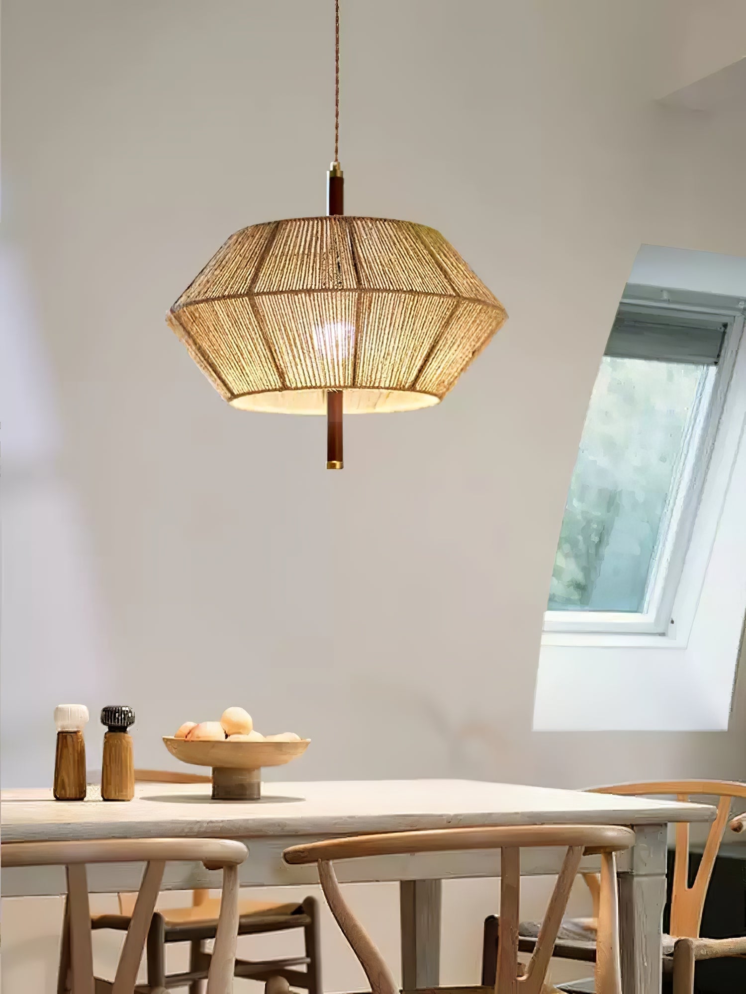 Rattan Vintage Rope Pendant Light-Neutral Decor