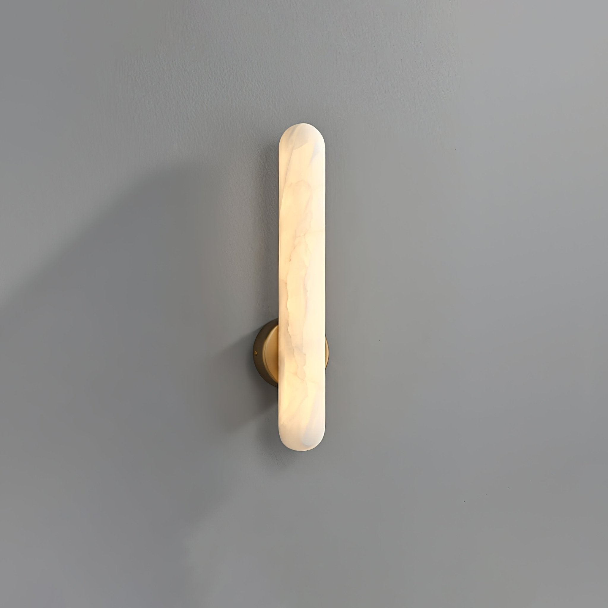 Elvenira Cylindrical Alabaster Wall Light-Neutral Decor