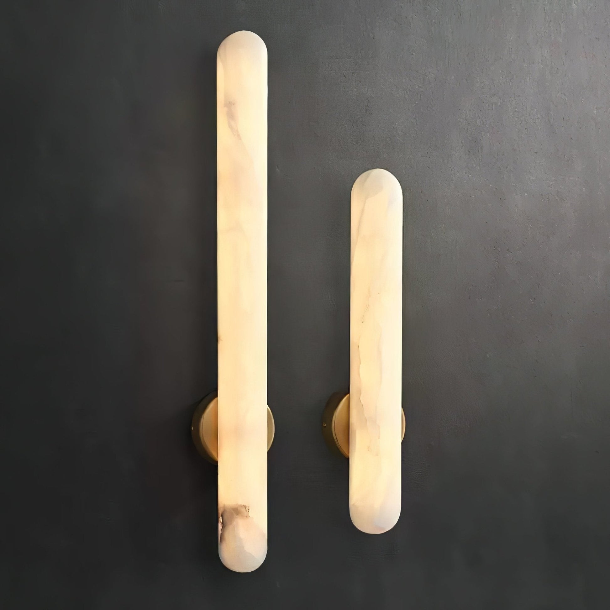 Elvenira Cylindrical Alabaster Wall Light-Neutral Decor