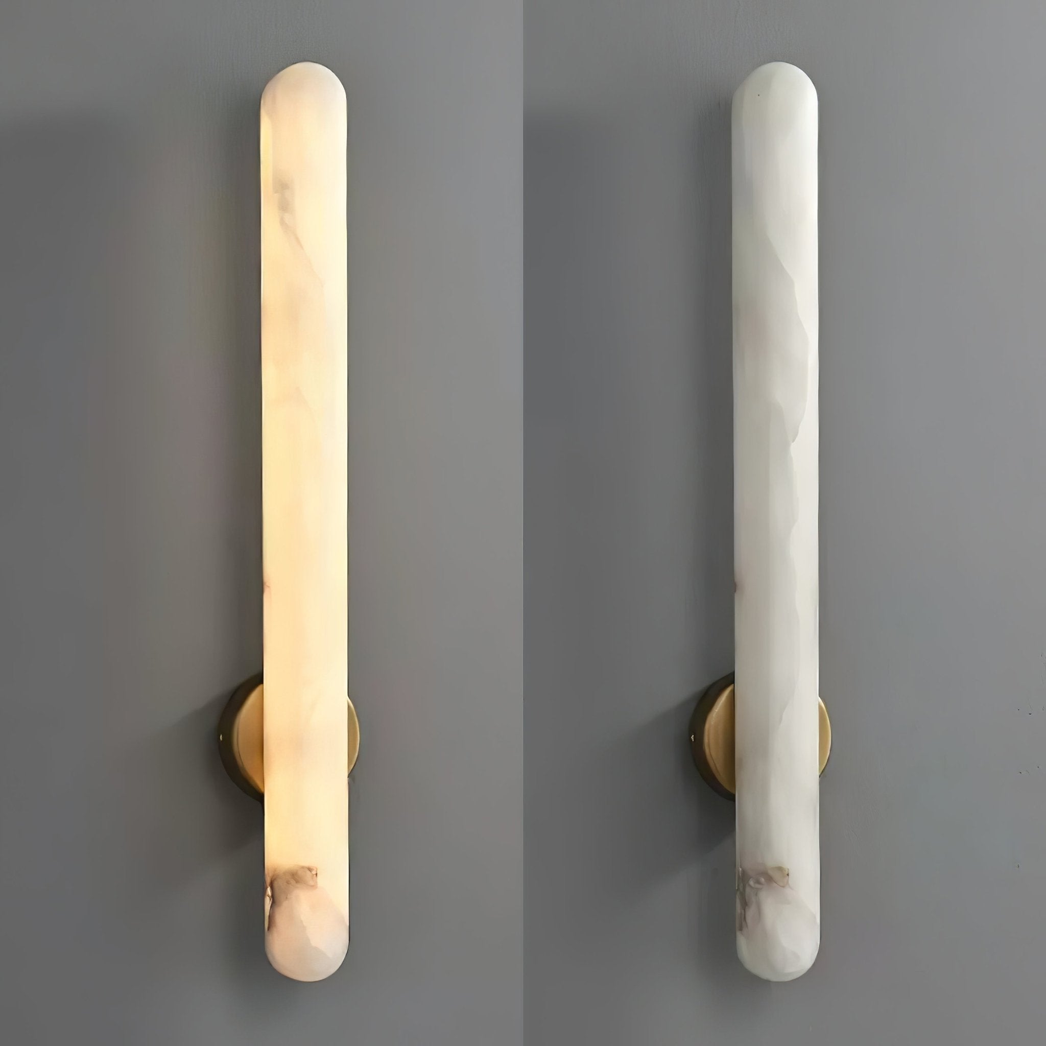 Elvenira Cylindrical Alabaster Wall Light-Neutral Decor