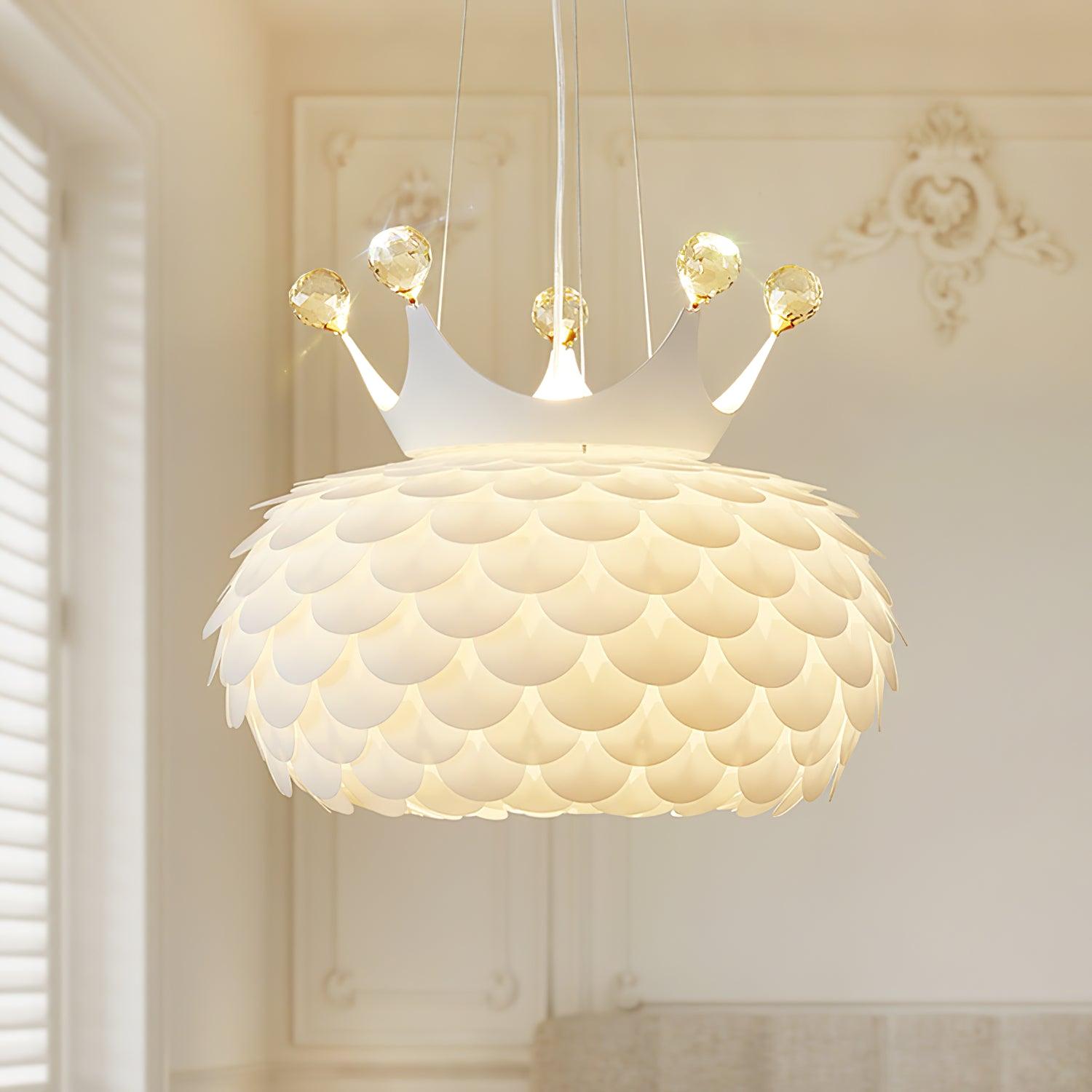 Keloz Pendant Lamp Acrylic Scalloped Crown Whimsical-Neutral Decor