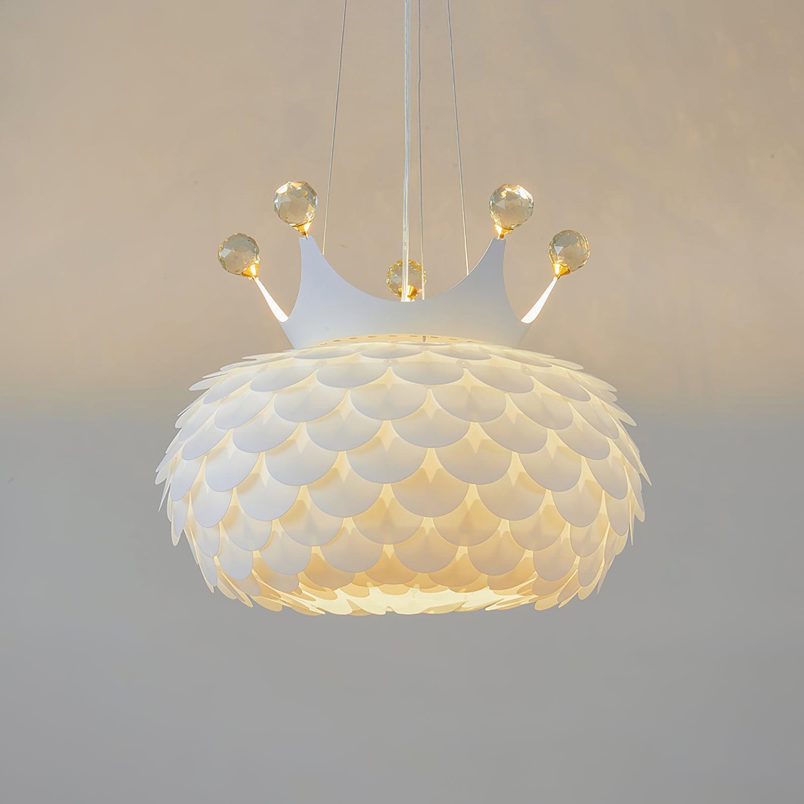 Keloz Pendant Lamp Acrylic Scalloped Crown Whimsical-Neutral Decor