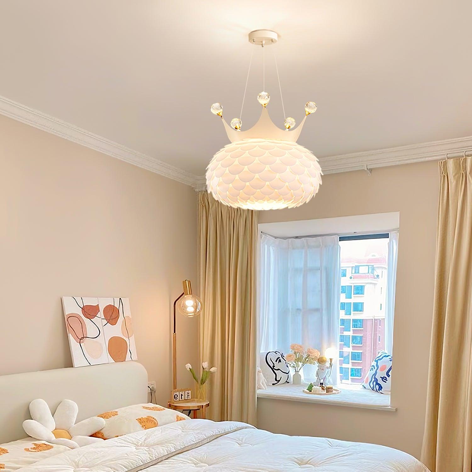 Keloz Pendant Lamp Acrylic Scalloped Crown Whimsical-Neutral Decor