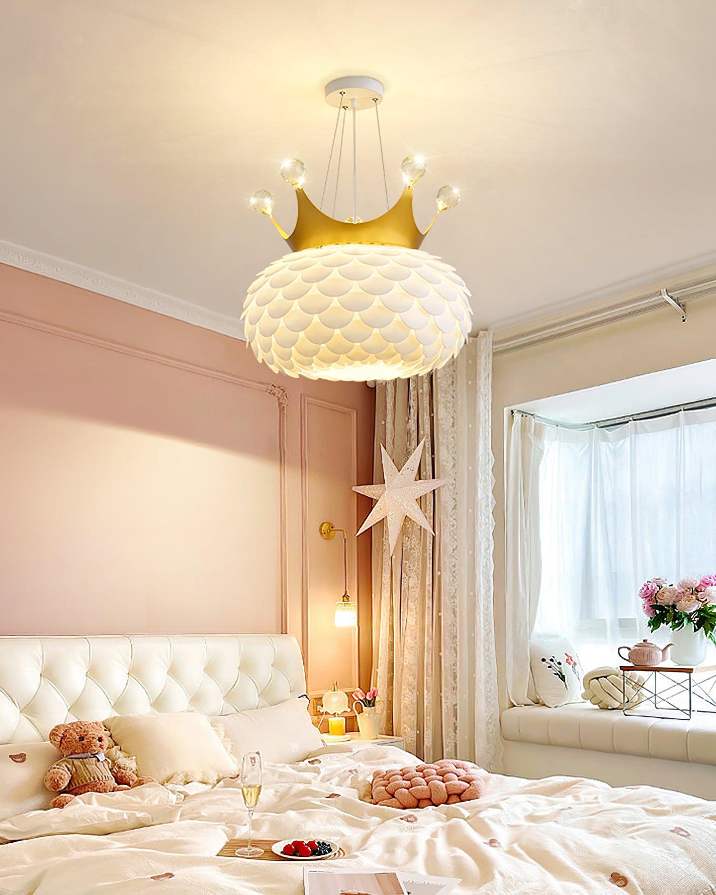 Keloz Pendant Lamp Acrylic Scalloped Crown Whimsical-Neutral Decor