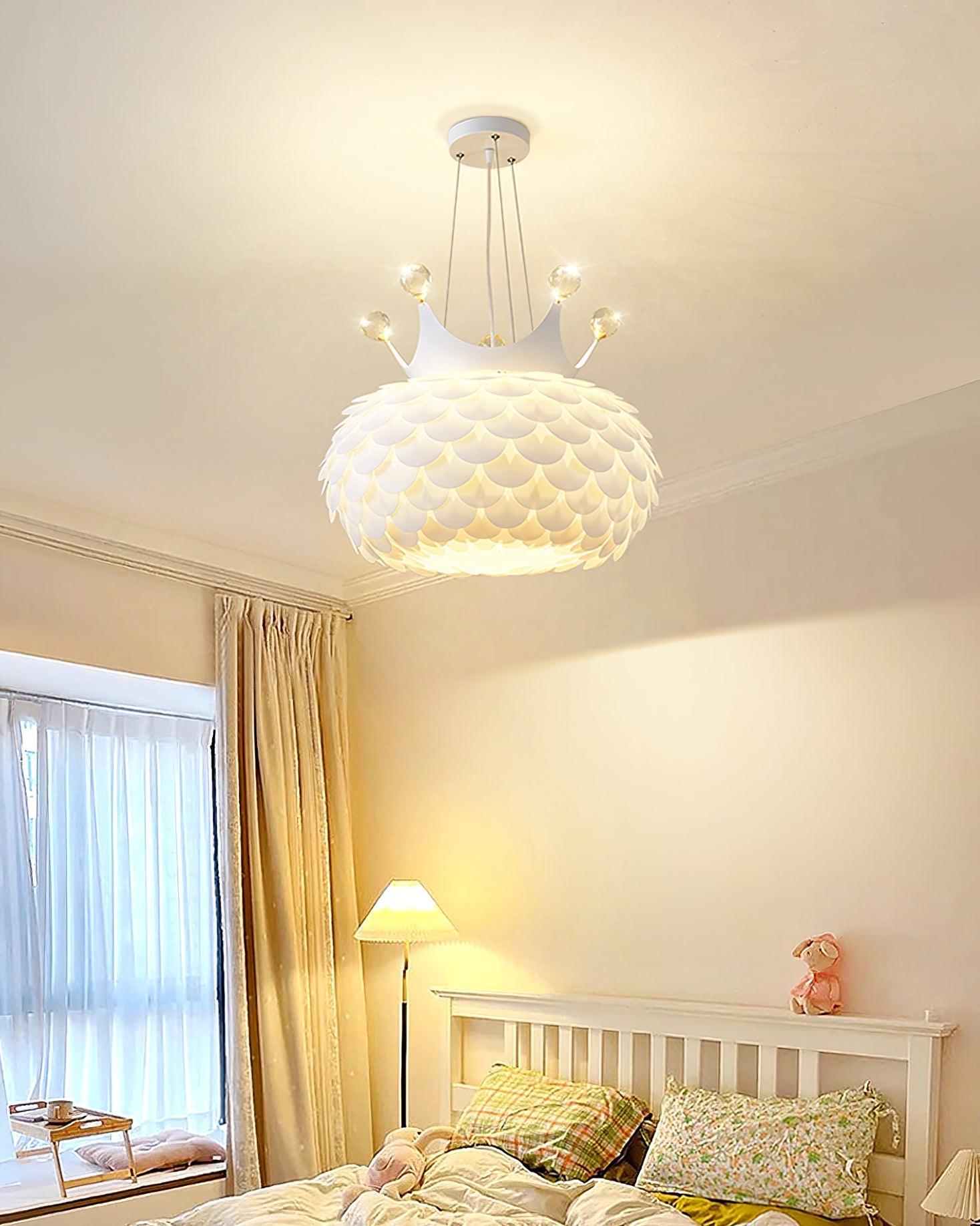 Keloz Pendant Lamp Acrylic Scalloped Crown Whimsical-Neutral Decor