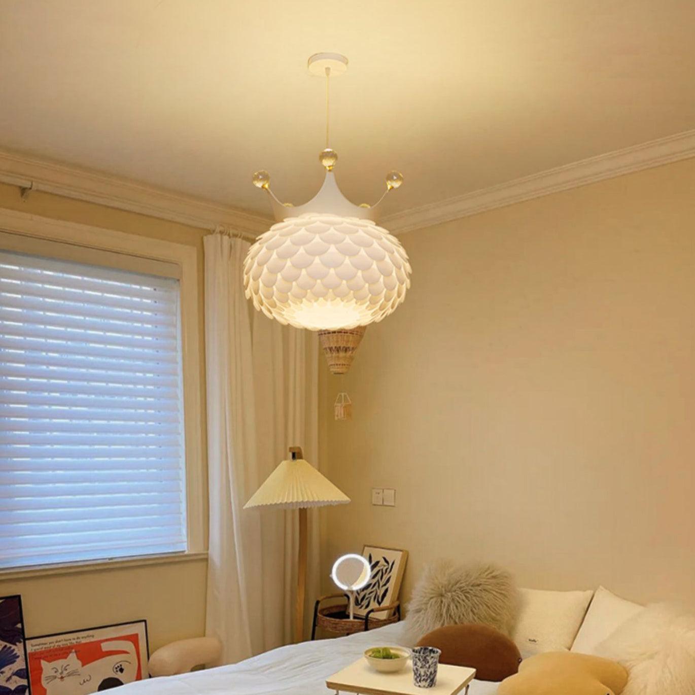 Keloz Pendant Lamp Acrylic Scalloped Crown Whimsical-Neutral Decor