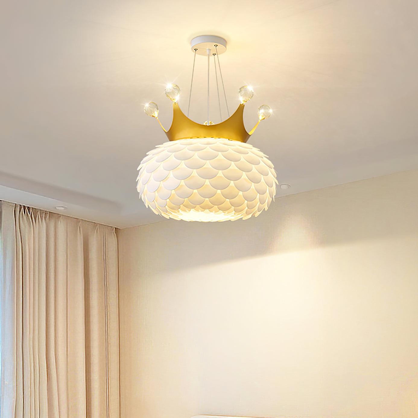 Keloz Pendant Lamp Acrylic Scalloped Crown Whimsical-Neutral Decor