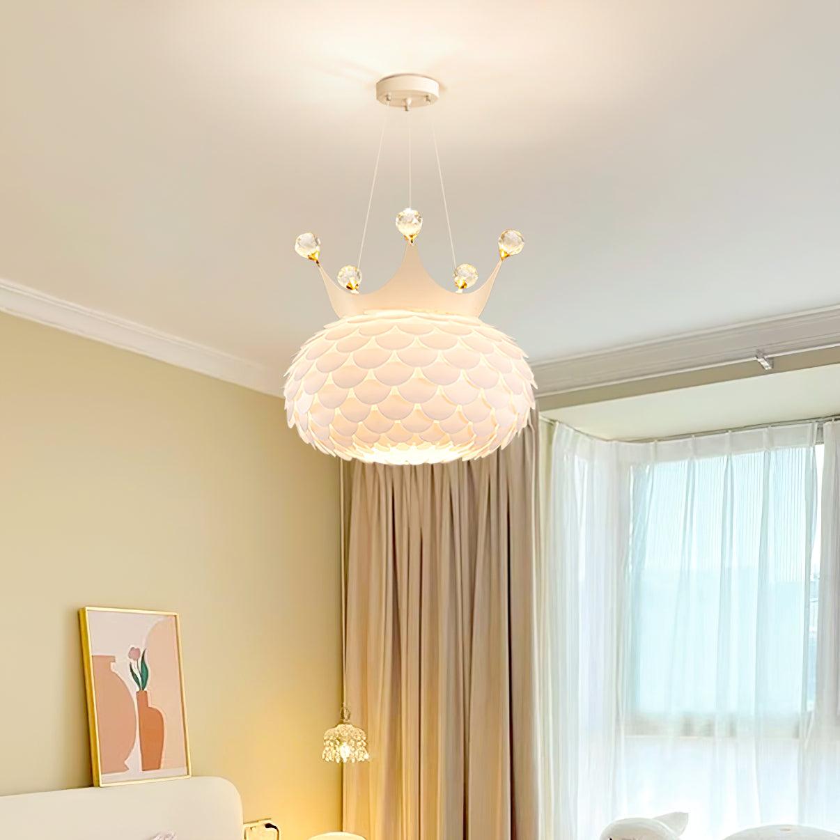 Keloz Pendant Lamp Acrylic Scalloped Crown Whimsical-Neutral Decor
