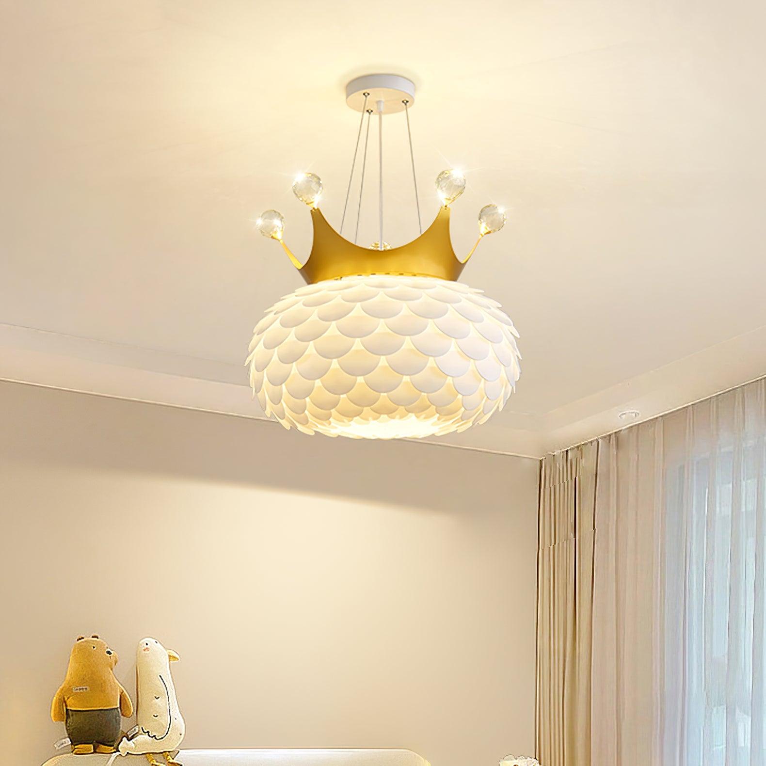 Keloz Pendant Lamp Acrylic Scalloped Crown Whimsical-Neutral Decor