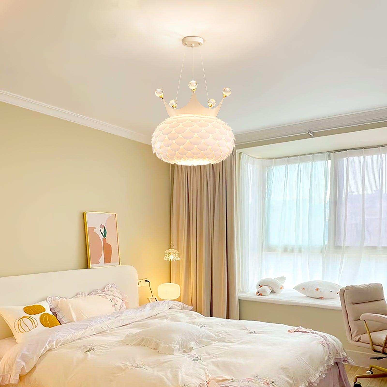 Keloz Pendant Lamp Acrylic Scalloped Crown Whimsical-Neutral Decor