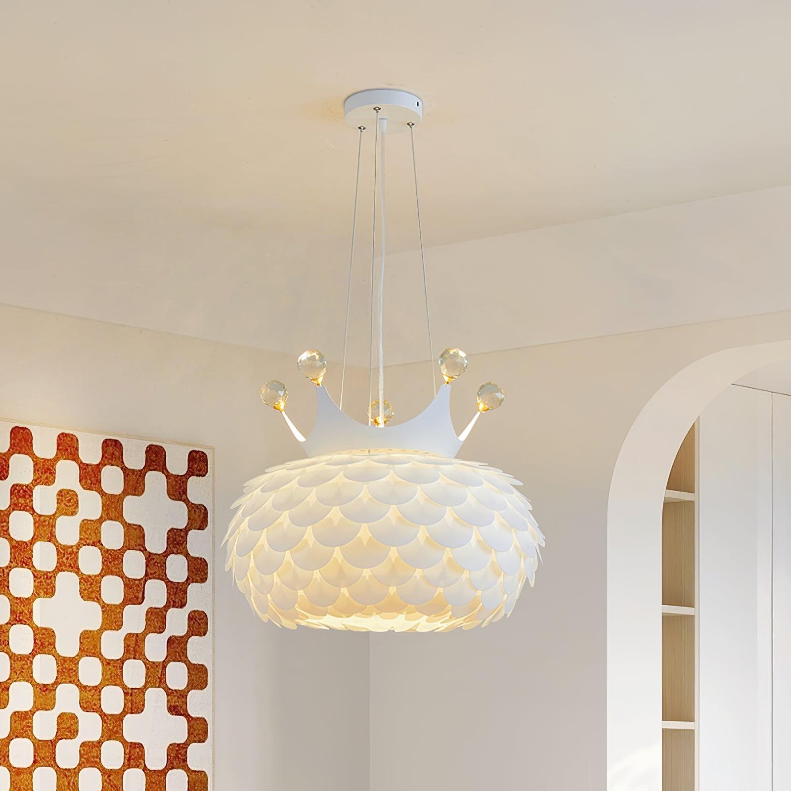 Keloz Pendant Lamp Acrylic Scalloped Crown Whimsical-Neutral Decor