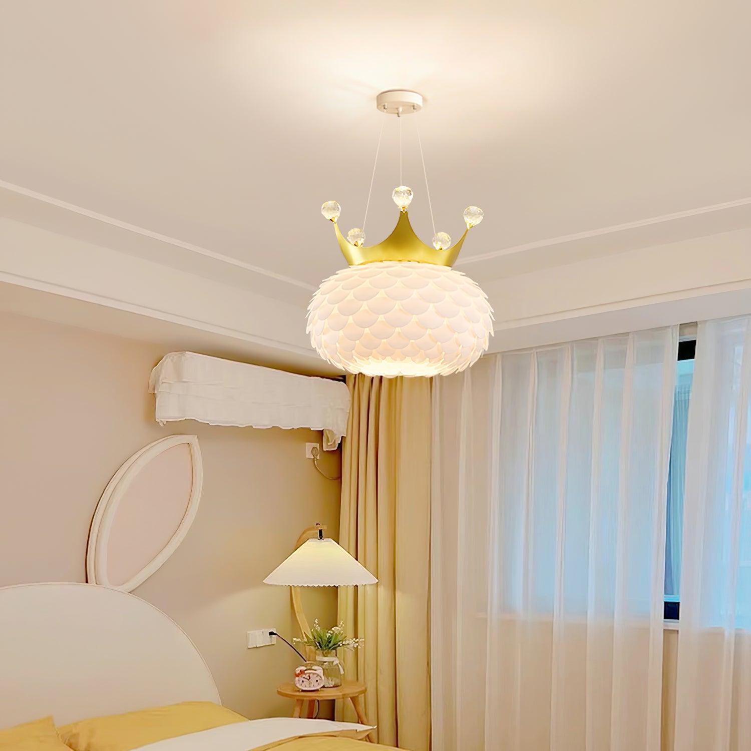 Keloz Pendant Lamp Acrylic Scalloped Crown Whimsical-Neutral Decor