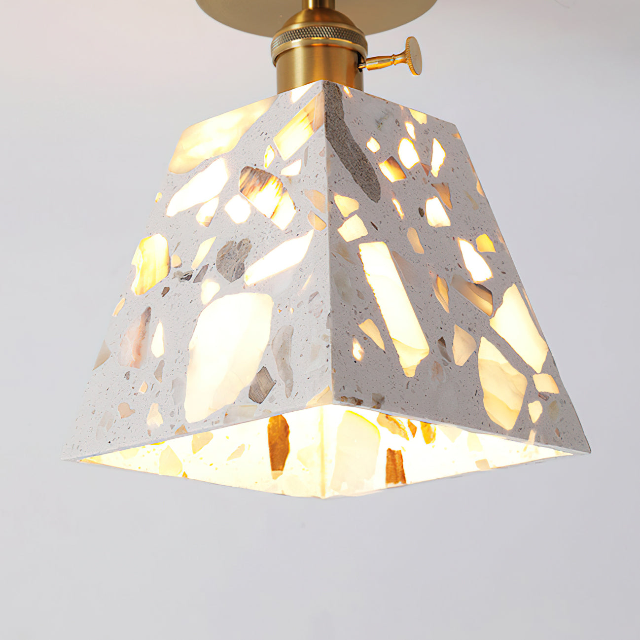 Alvaro Ceiling Lamp, Model C, turned on, creating a cozy ambiance.