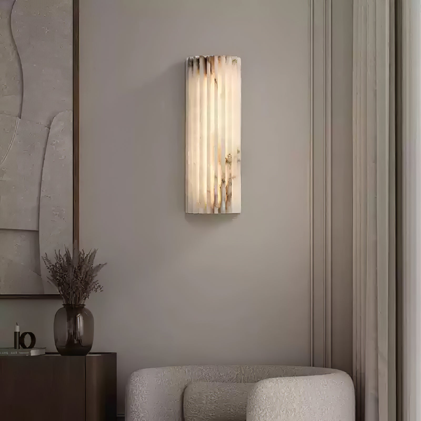 Deveny Alabaster Wall Lamp-Neutral Decor