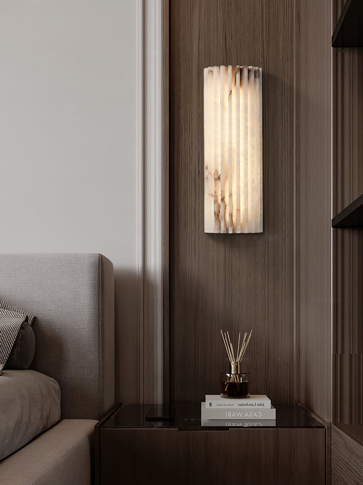 Deveny Alabaster Wall Lamp-Neutral Decor