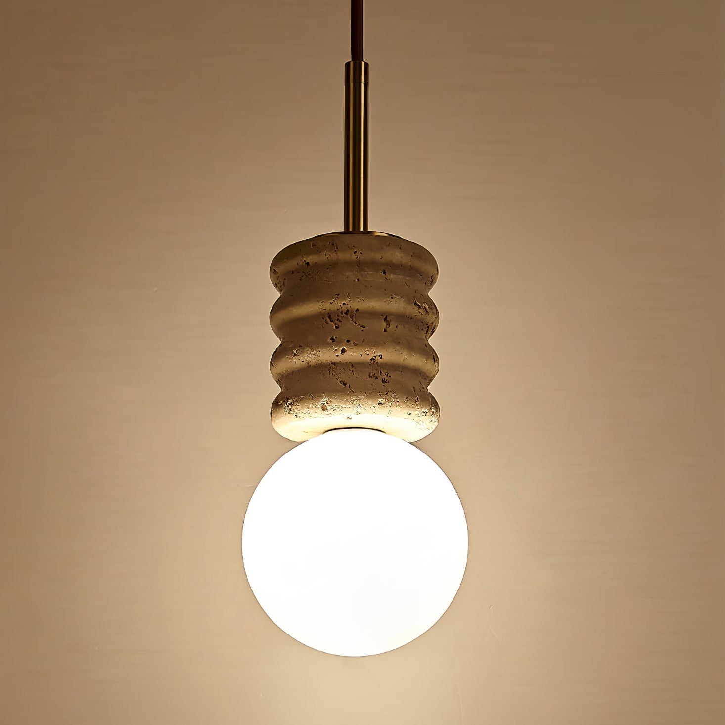 Akls Travertine Pendant Lamp-Neutral Decor