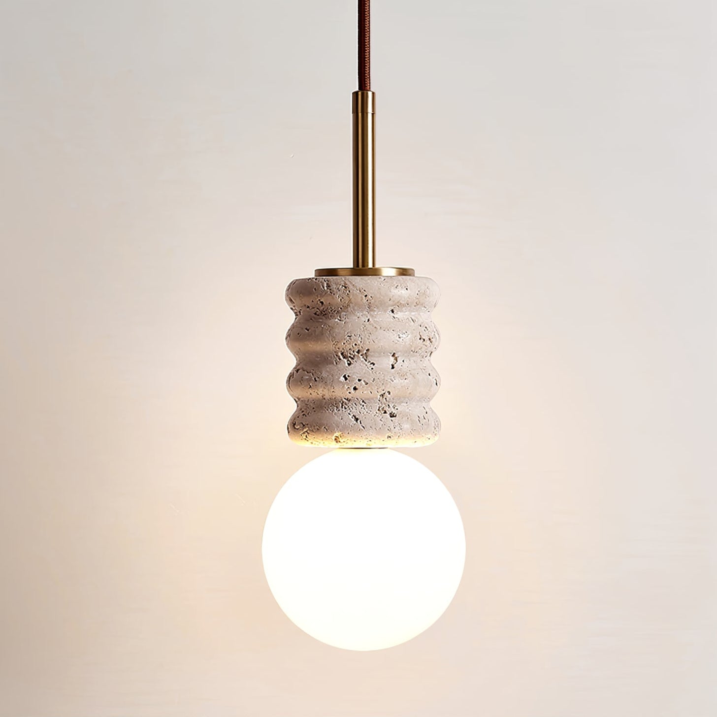 Akls Travertine Pendant Lamp-Neutral Decor