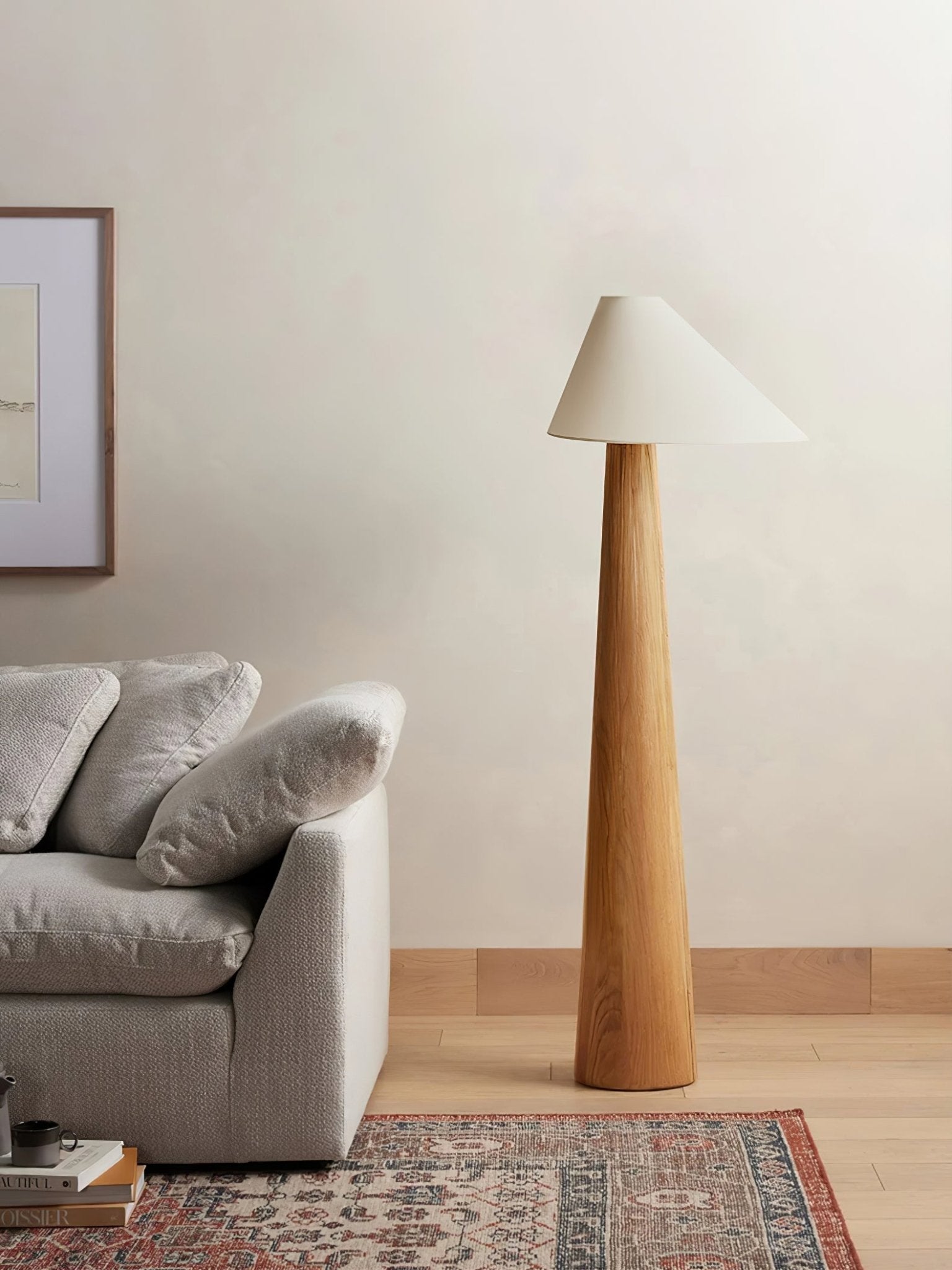 Pinnacle Minimalist Wood Floor Lamp-Neutral Decor