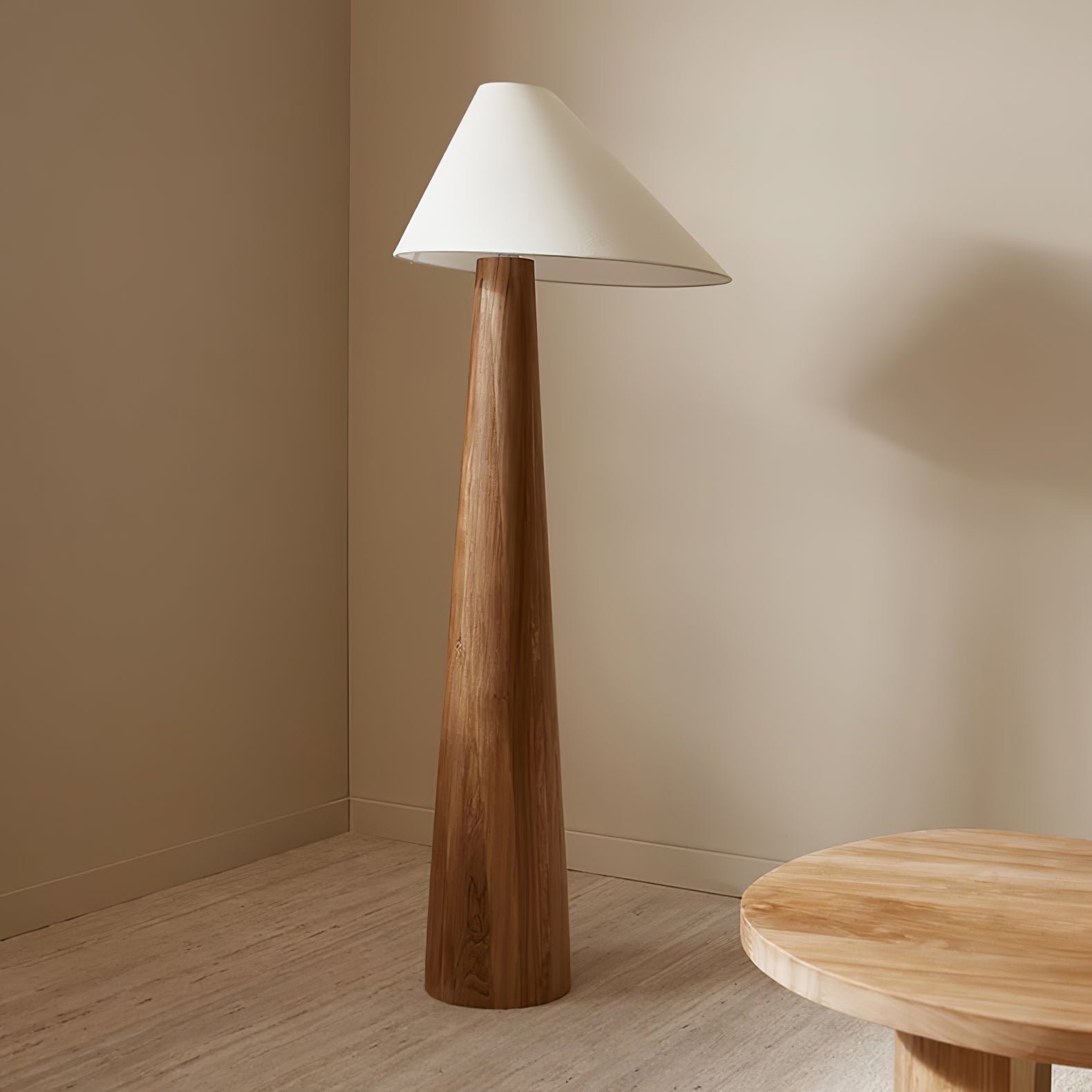 Pinnacle Minimalist Wood Floor Lamp-Neutral Decor