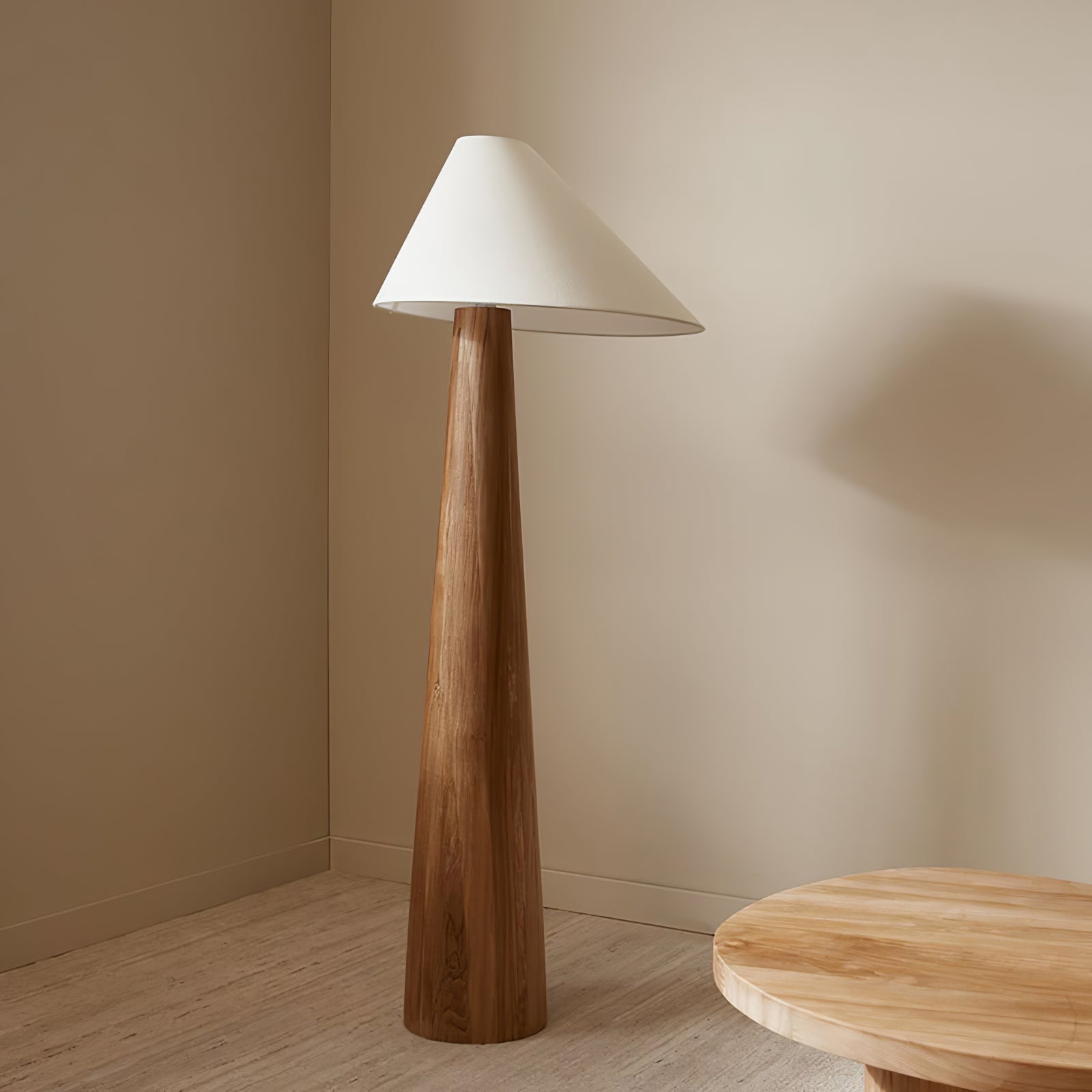 Pinnacle Minimalist Wood Floor Lamp-Neutral Decor