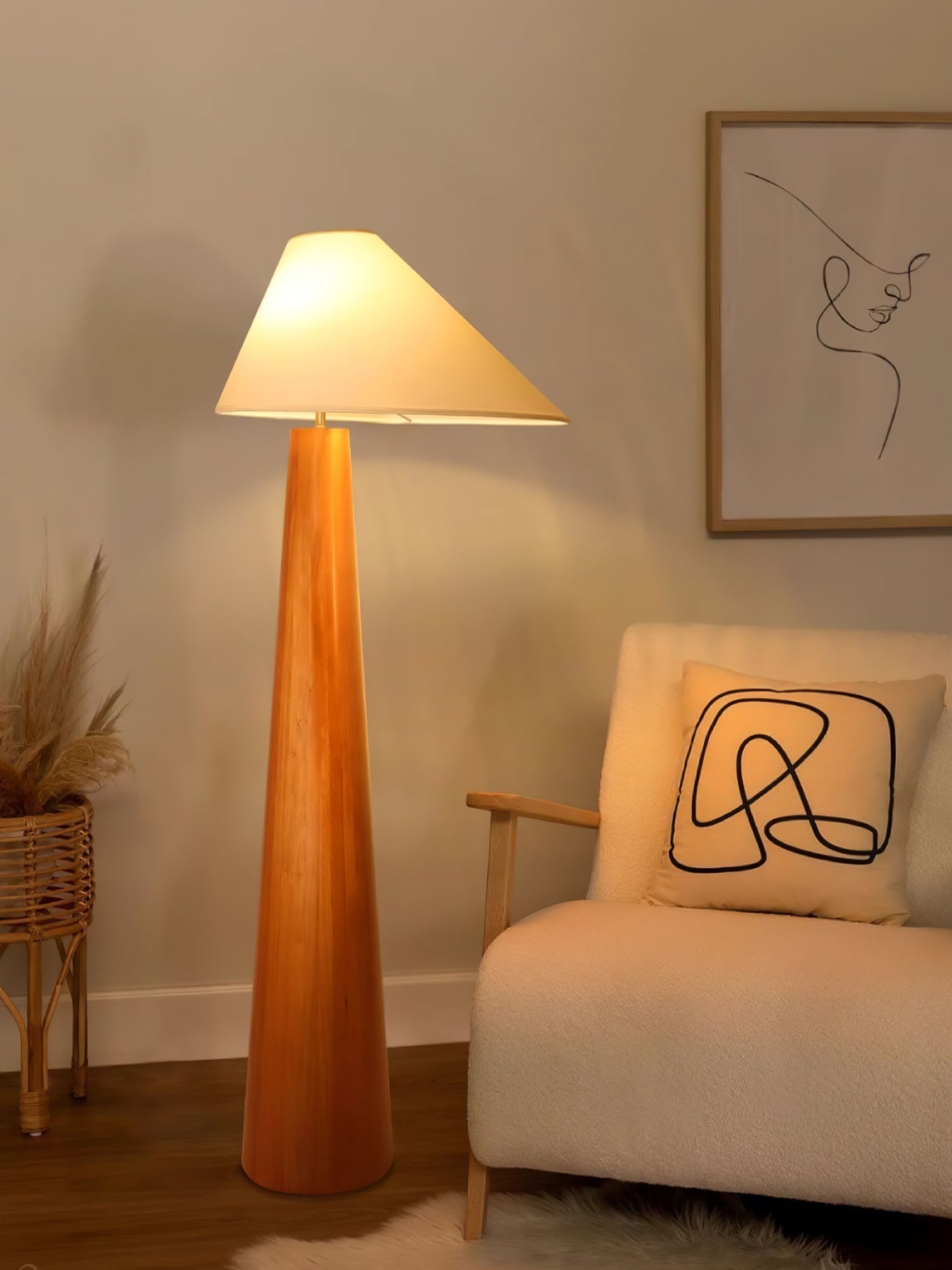 Pinnacle Minimalist Wood Floor Lamp-Neutral Decor