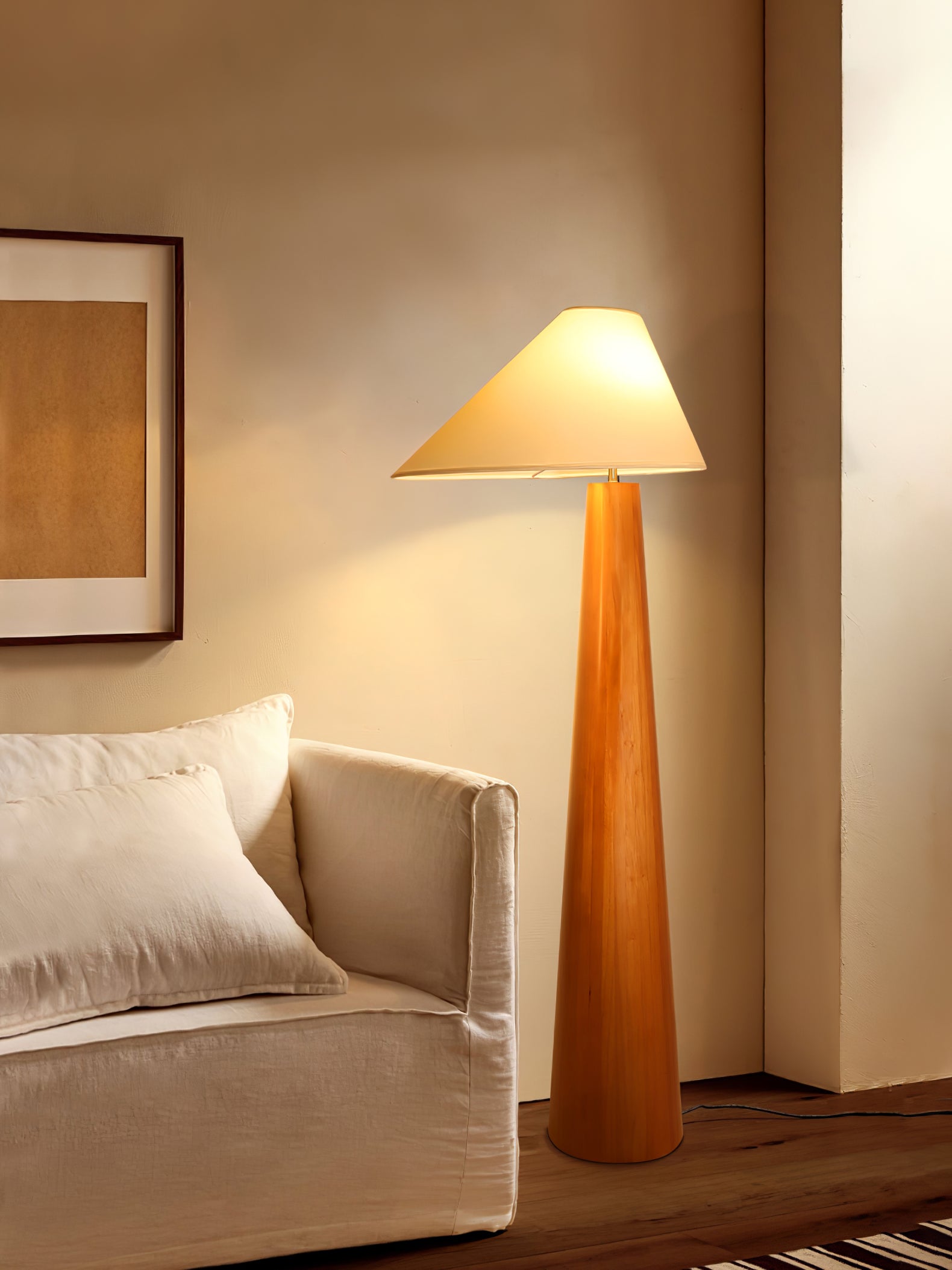 Pinnacle Minimalist Wood Floor Lamp-Neutral Decor