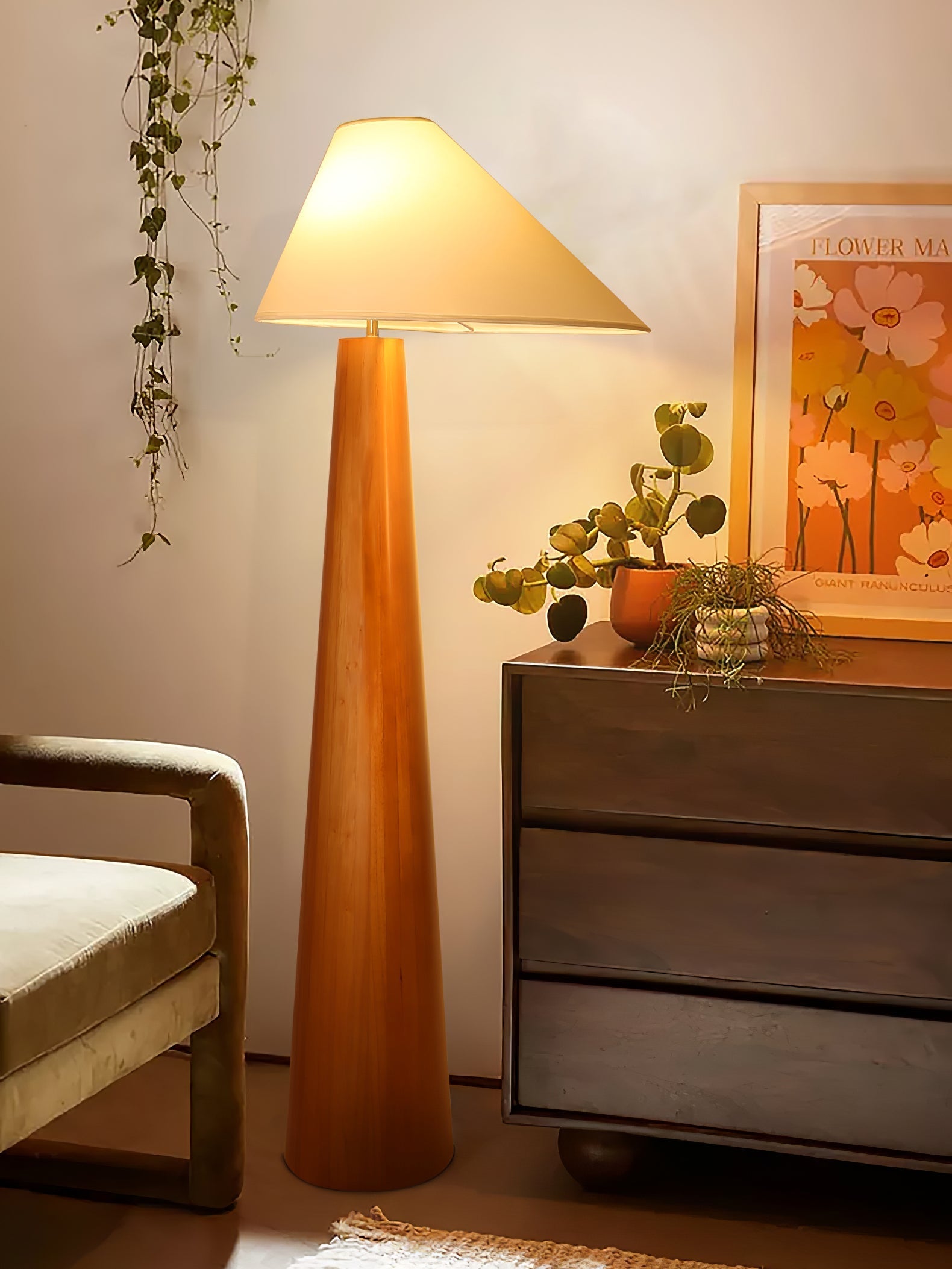 Pinnacle Minimalist Wood Floor Lamp-Neutral Decor