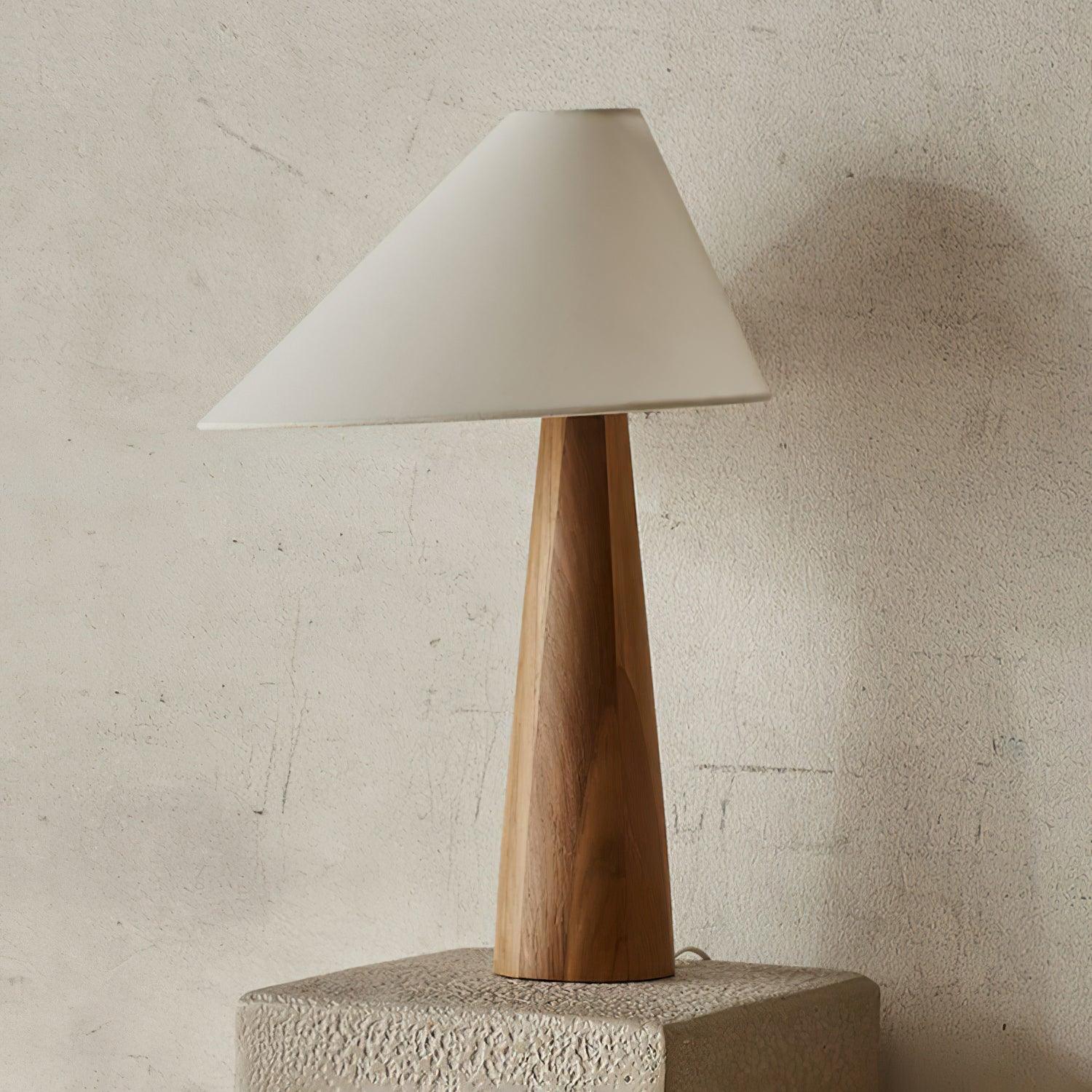 Mirose Wood Fabric Rustic Table Lamp-Neutral Decor