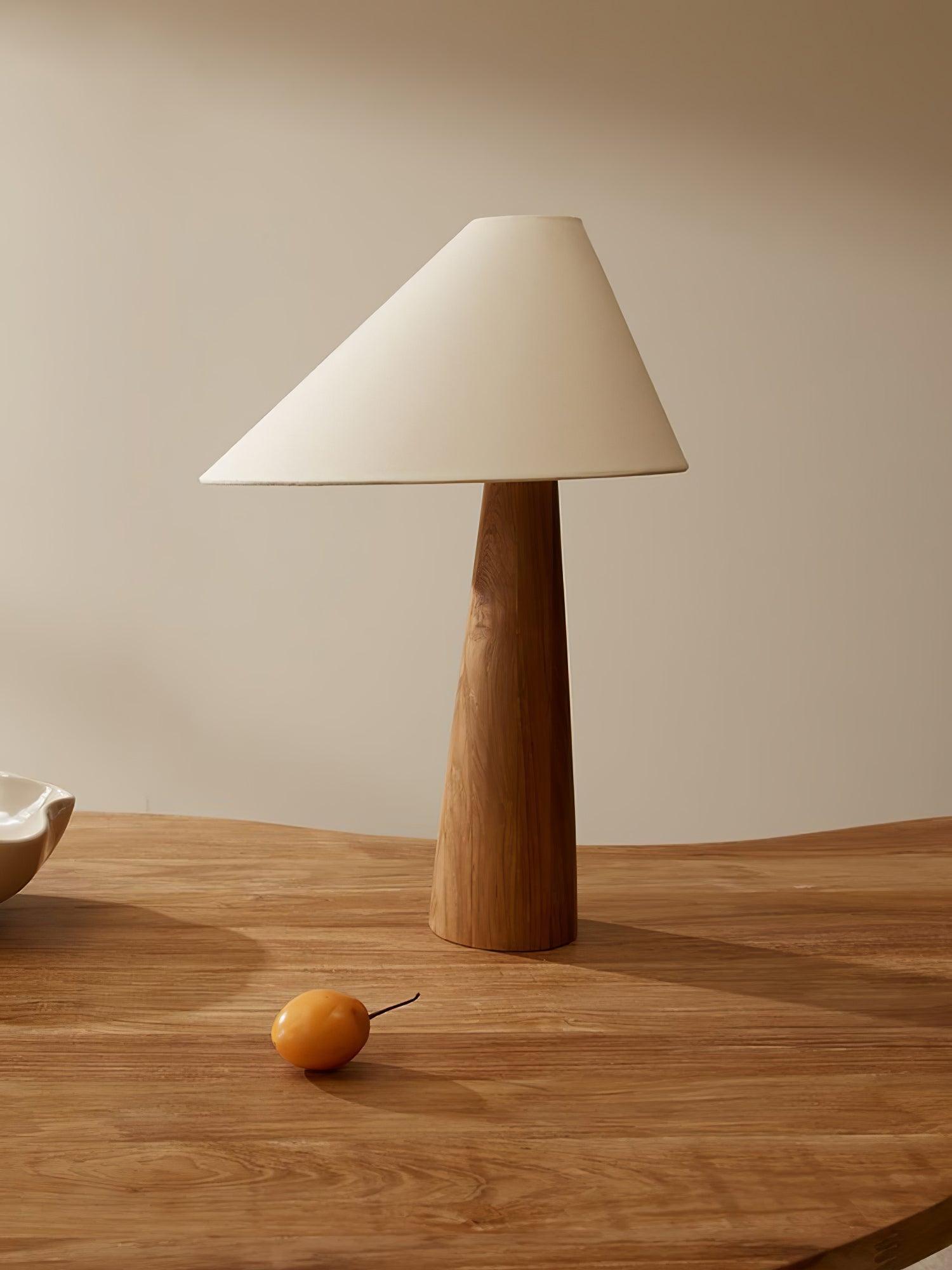 Mirose Wood Fabric Rustic Table Lamp-Neutral Decor