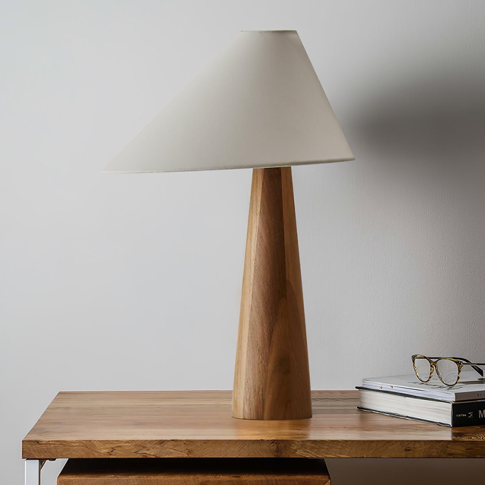 Mirose Wood Fabric Rustic Table Lamp-Neutral Decor