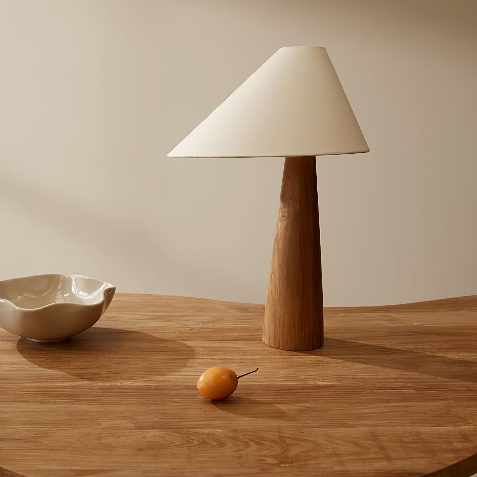 Mirose Wood Fabric Rustic Table Lamp-Neutral Decor