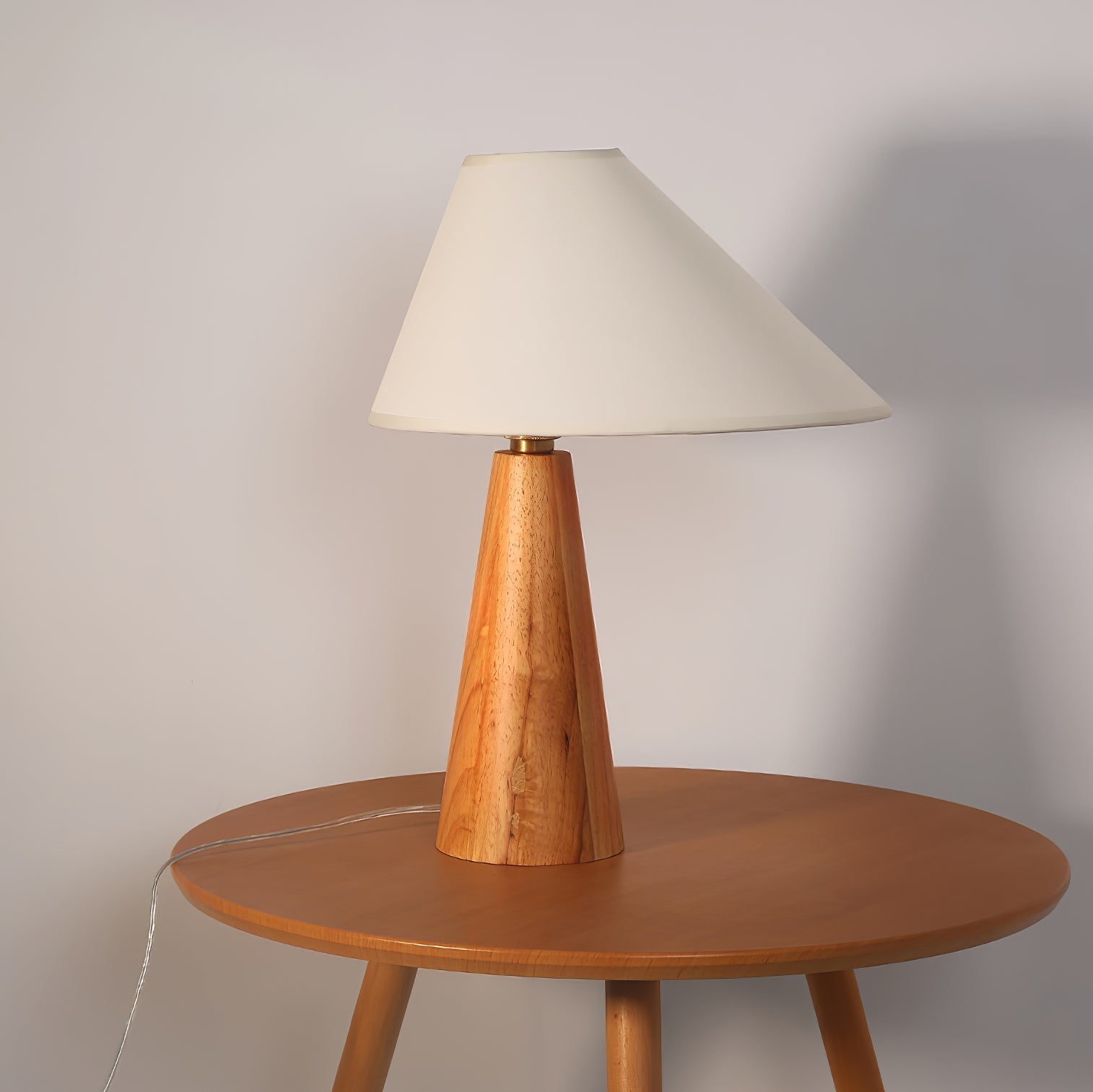 Mirose Wood Fabric Rustic Table Lamp-Neutral Decor