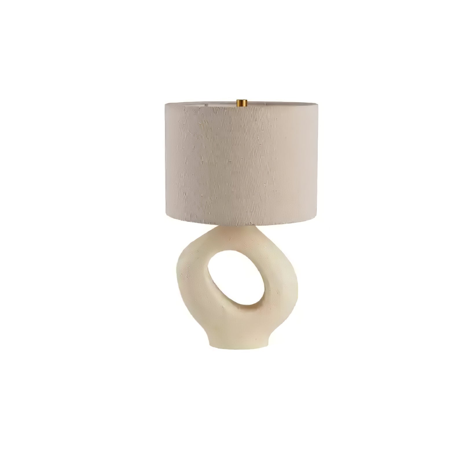 Lumestic Sculptural Resin Fabric Table Lamp-Neutral Decor
