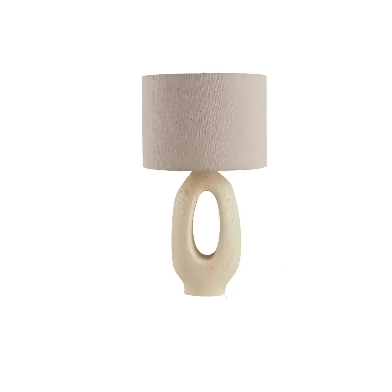 Lumestic Sculptural Resin Fabric Table Lamp-Neutral Decor