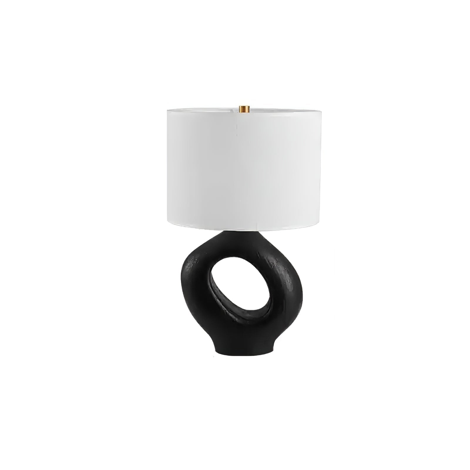 Lumestic Sculptural Resin Fabric Table Lamp-Neutral Decor