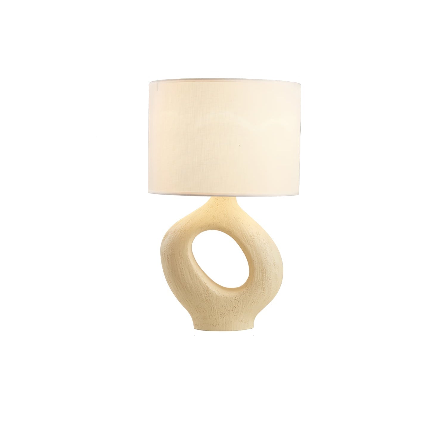 Lumestic Sculptural Resin Fabric Table Lamp-Neutral Decor