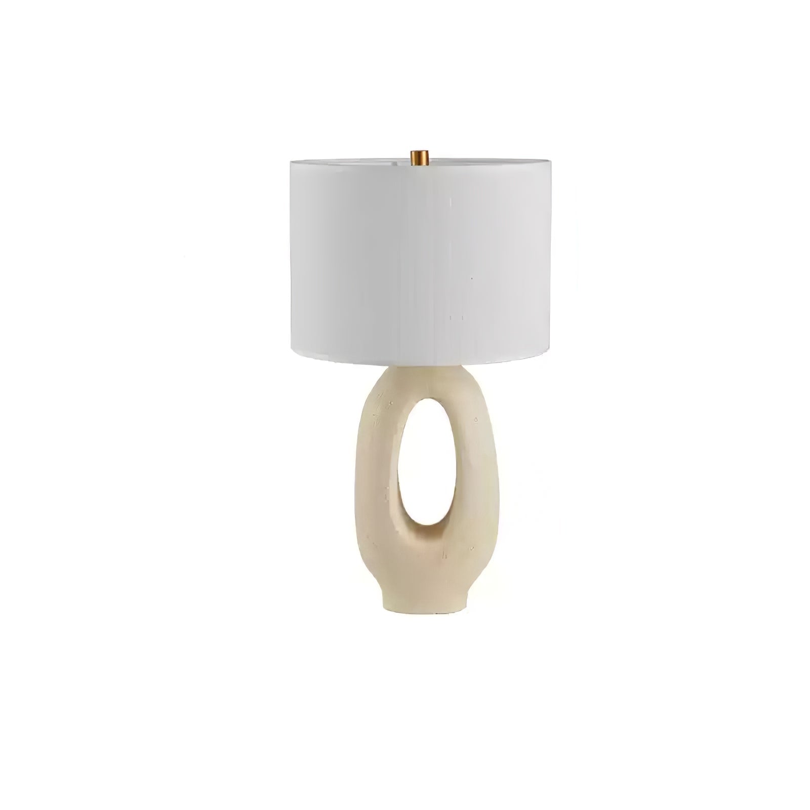 Lumestic Sculptural Resin Fabric Table Lamp-Neutral Decor