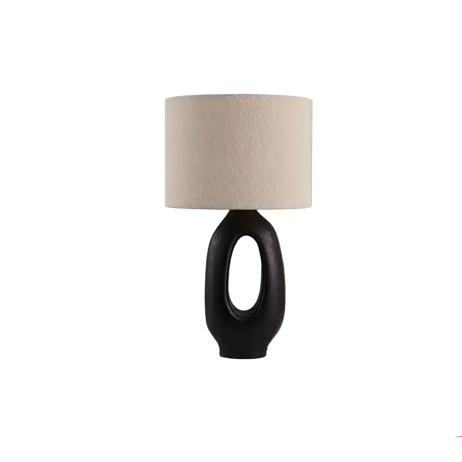 Lumestic Sculptural Resin Fabric Table Lamp-Neutral Decor