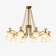 Cotalisra Premium Elegance Rose Glass Chandelier-Neutral Decor