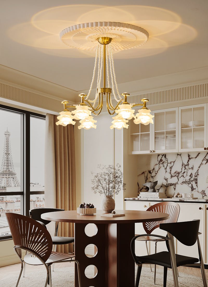 Cotalisra Premium Elegance Rose Glass Chandelier-Neutral Decor